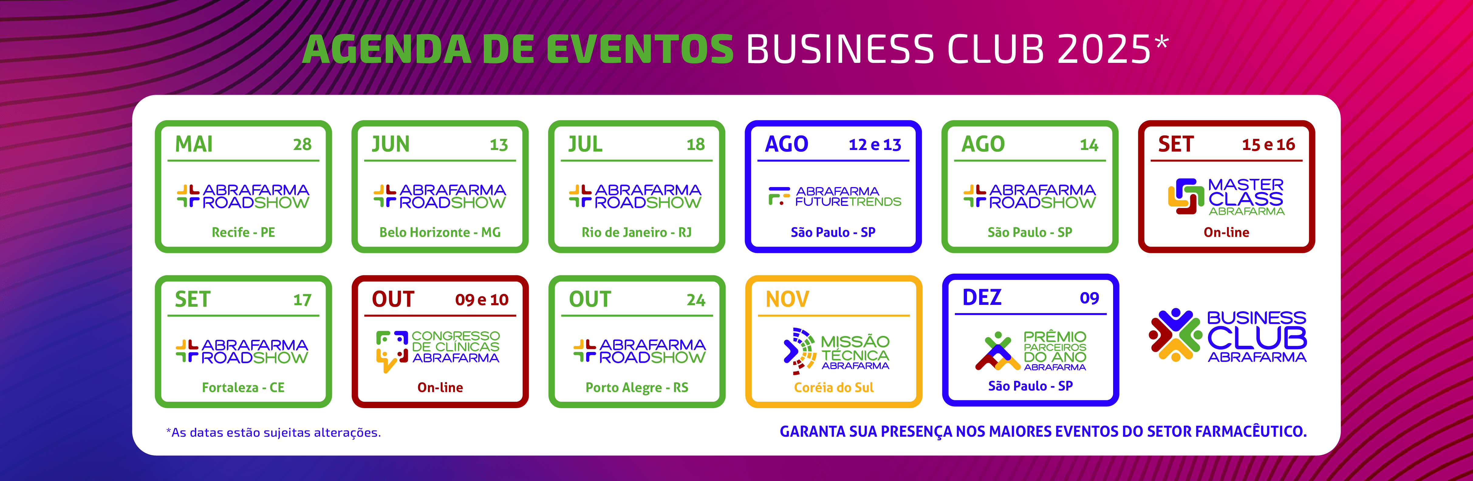 Agenda de eventos 2021